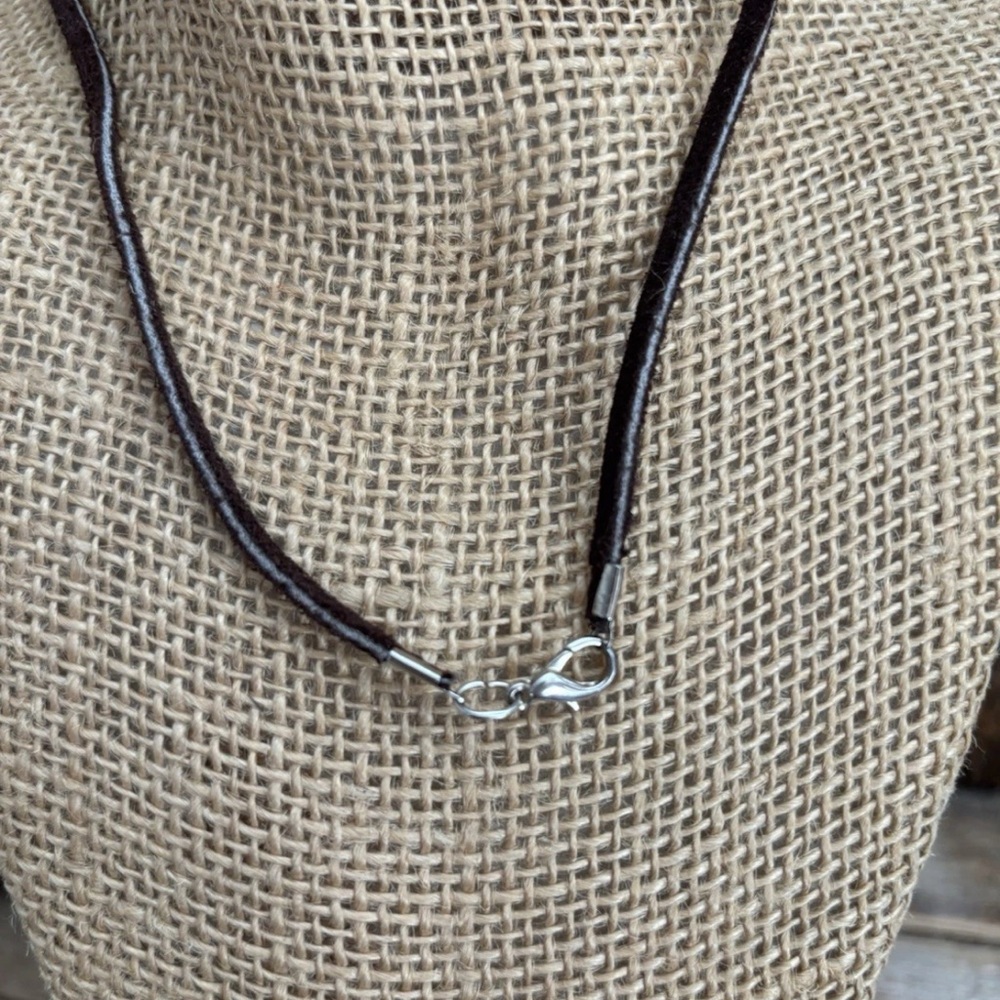 Kokopelli On Australian Opal Gemstone Pendant On Leather Cord NEW! - Picture 5 of 5